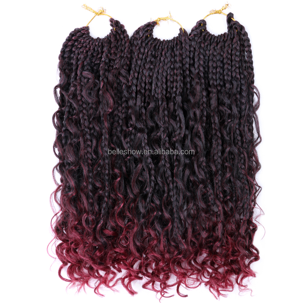 Curly Ends Goddess Box Braids Crochet Hair Synthetic Crochet Hair  Bohomian Box Braids Crochet Braids14 Inch Crochet Box Braids