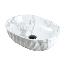 Chinese Design Elliptical Marble Ceramic Bathroom Vessel Basin Sink