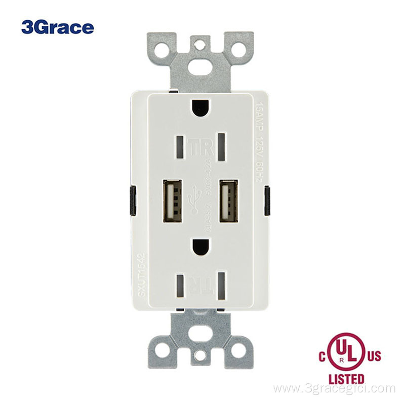 American Duplex USB Charger Receptacle With Tamper Resistant