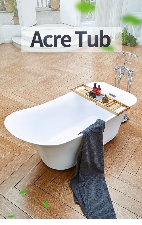 Economic european Composite resin style solid surface freestanding bathtub with overflow