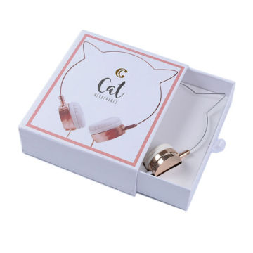 Wholesale Drawer Paper Electronic Headphone Box with Ribbon