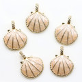 Wholesale 100pcs Cute Round Sea Shell Colorful Beautiful  Pendant Beads with Top Hole for Girls Earring Jewelry Bracelet