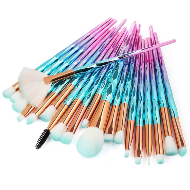 New 20pcs Makeup Brush Sets Dazzle Diamond Rainbow Color Makeup Brush Eye Shadow Brushes Beauty Kit Sets