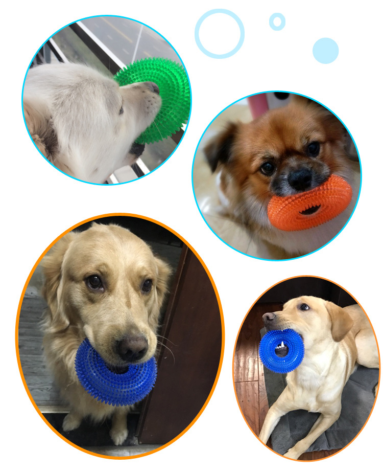 Pet Toy Bite-resistant Sounding Toy Ball with Thorn tpr Clean Teeth Molar Dog Toy