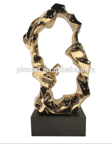 golden metal sculpture morden abstract sculpture