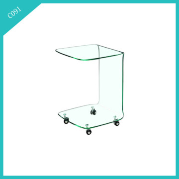 Hot bending glass end tables