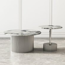 Round marble combination small-style coffee table