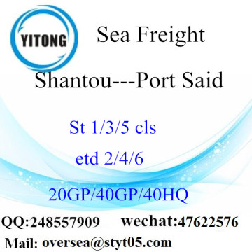 Shantou Port Sea Freight Shipping To Port Said