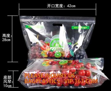 Fresh fruit bag(Cherry/Lichi/grape), Zipper Top Stand Up Bag For Cherry Dried Fruit, slider grape bag,cherry bag,fruit bag with