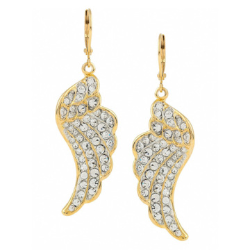 Designer setting synthetic diamond gold earring desdigns