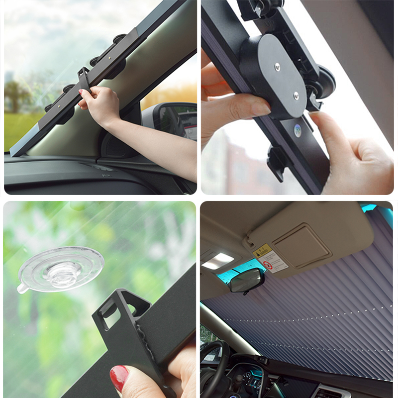 Upgrade auto shrink uv rays automatic smart hatchback heat blocks front window sunshade for car