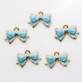 Alloy Enamel Bow Knot Pendants Home Decoration Metallic Bowtie Fashion Necklace Bracelet Jewelry Finding