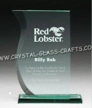 Engraved Jade Glass Star Trophy Good Packing