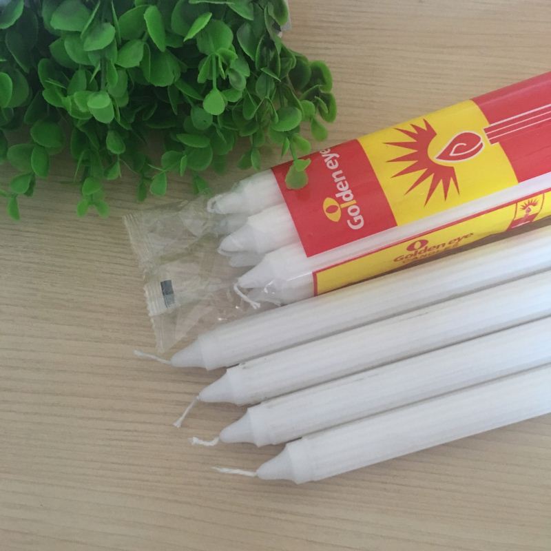 White Paraffin Wax Pillar Velas Fluted Candles