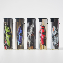 Jet Flame Car Pattern Piezo Lighter With Wrapper