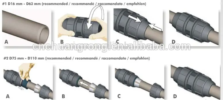 PP Compression Fittings 90 Degree Tee for HDPE Irrigation Pipe