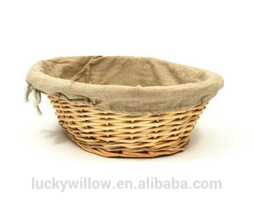 small round wicker linen basket