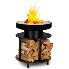 New Upgrade Outdoor Camping 2-in-1 Fire pit with log holder & cooking plate fire pit