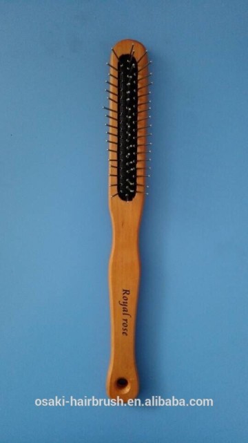 china supplier antistatic wooden brush with steel pins can customize logo, wooden hairbrush