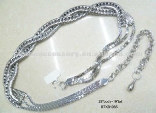 metal belt/metal chain belt/ fashion metal rhinestones and chain belt germant accessories