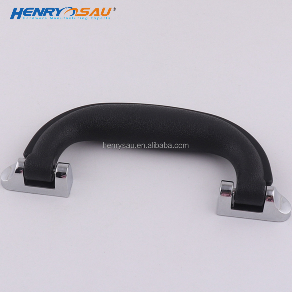 ONE STOP luggage parts top carry pull handle replacement suitcase plastic handle accessories black color grip with silver seats