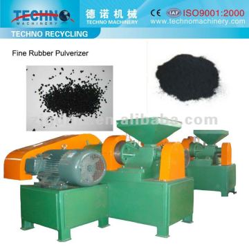 Fine rubber powder pulverizing system