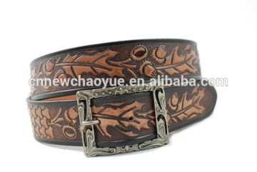 High Quality Embossed logo leather belt