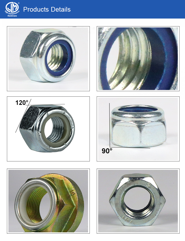 hot sales m4m8 nylon insert lock nut carnon steel/stainless steel/alloy zinc plated/H.D.G/Plain