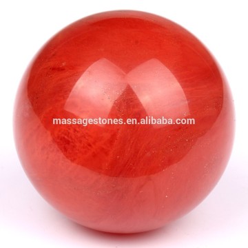 30mm semi precious stone decoration cherry quartz spheres