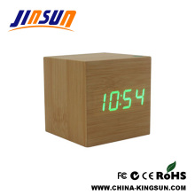 Smart Wood Green Led Clock