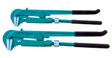 90 degree bent nose pipe wrench, plastic dipped