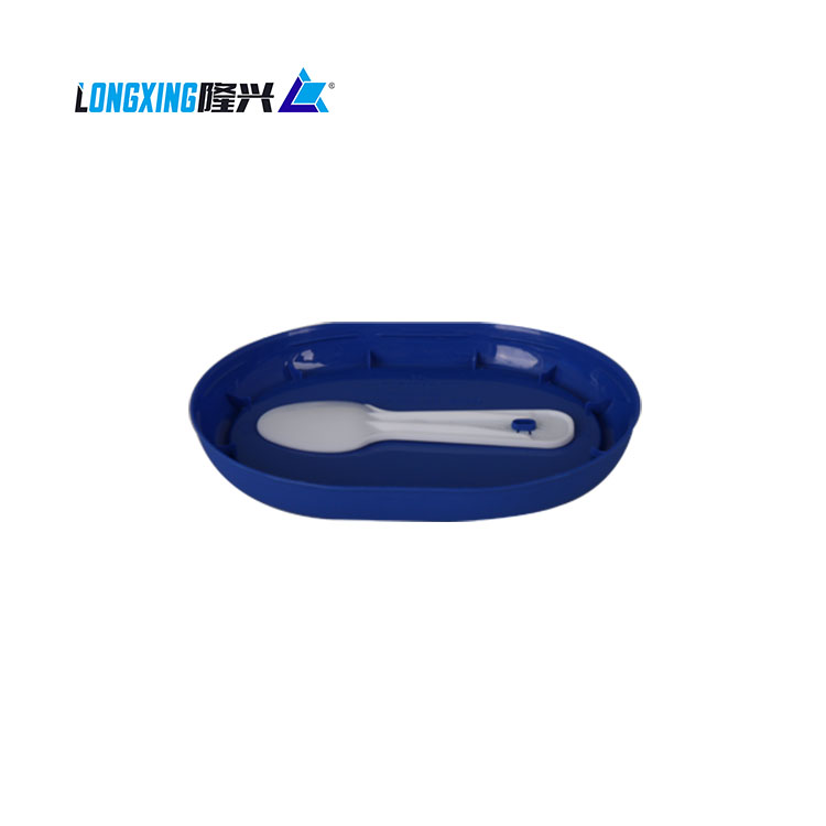 Oval Shaped IML Ice Cream Plastic Container with Round Lid and Spoon