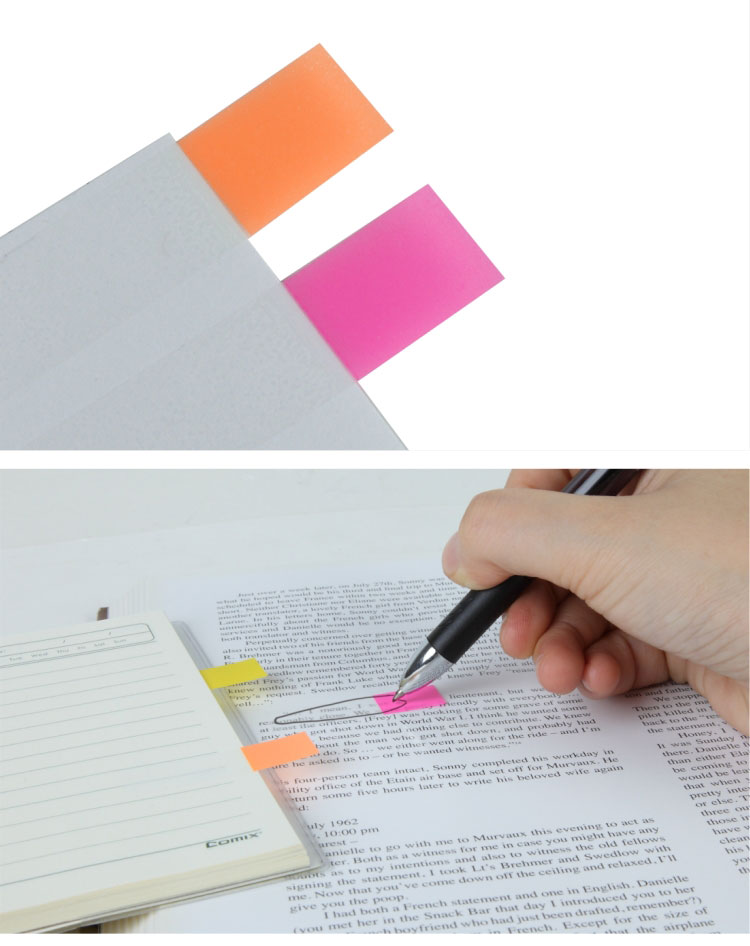 Hot sale bookmark Index flags tab Pencil writing colourful BOPP clear Sticky tabs