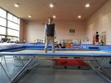 hote sale Olympic gymnastic competition Trampoline/olympic size 870*310*115cm