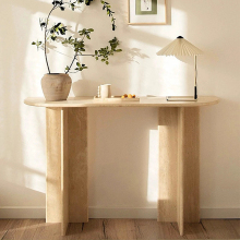 Factory Customized Natural Stone Travertine Console Table