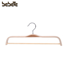 Flat Natural Laminated Clothes Hanger with Bar
