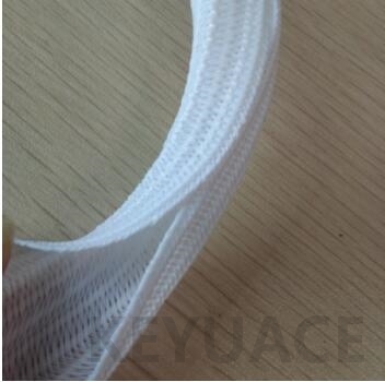 White Self Closing Braided Cable Wrap Sleeve