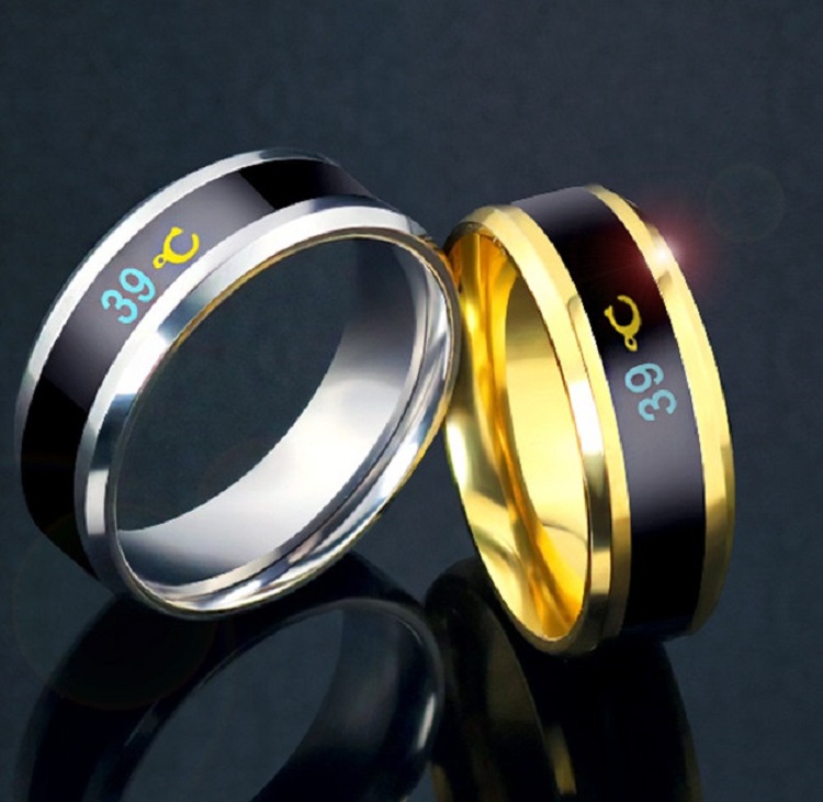 Custom ring fashion smart body temperature measurement ring situation temperature couple titanium steel ring