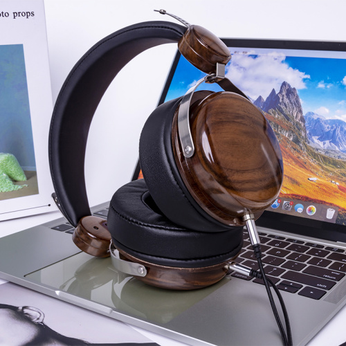 Auriculares de madera estéreo de bajo pesado de palowood con altavoz de 50 mm