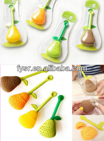 Food grade Green cute creative silicone tea filter