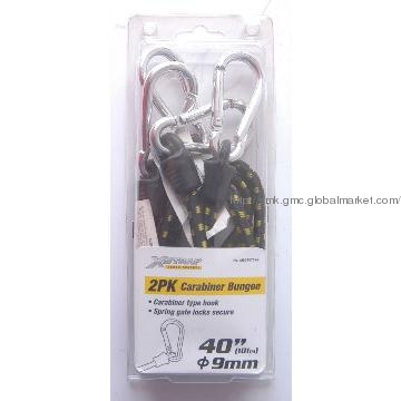 2PK 40\"x9mm Carabiner Bungee