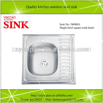 Brushed Stainless Steel Sinks, Modele Sink, Blanco Sink -YTS6060A