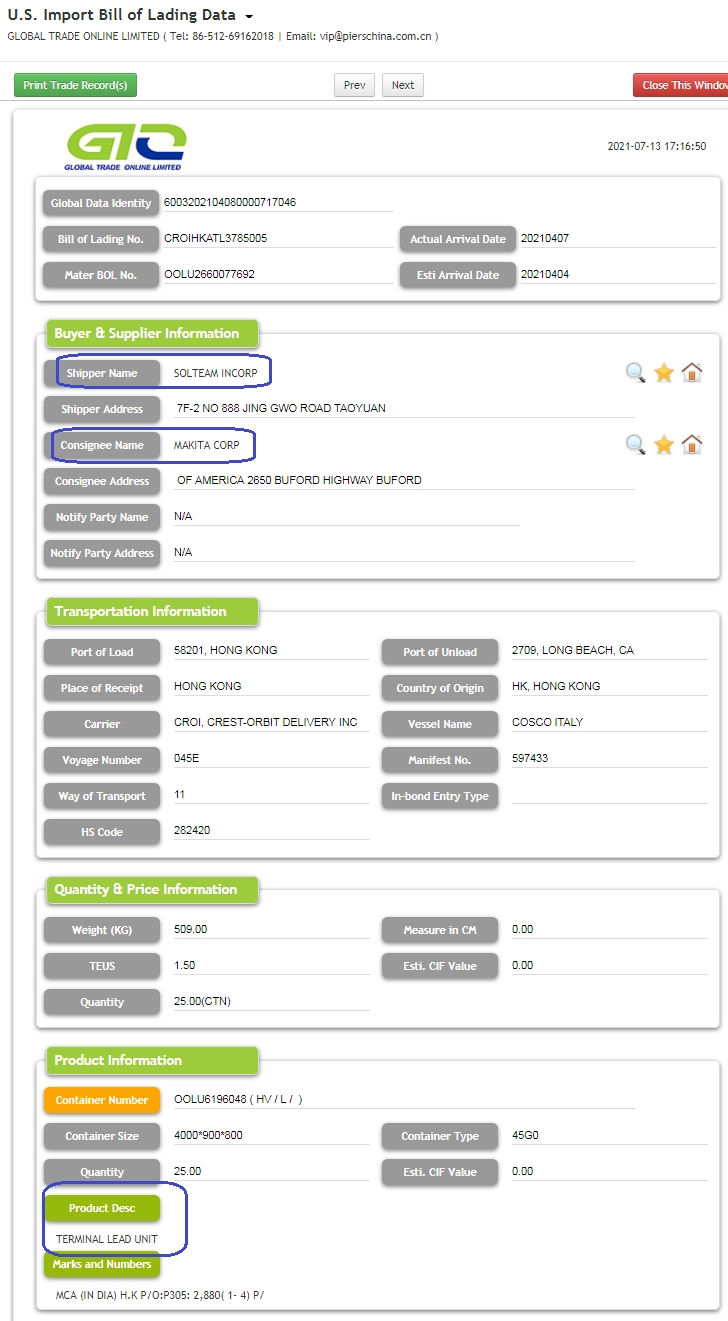 Terminal Utama - Data Perdagangan Import AS