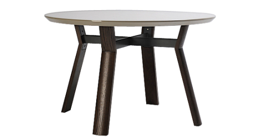 Round Wooden Dining Table with Grey Oak Legs (DT-WD125)