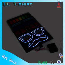 EL flashing t-shirt sound active t-shirt custom flashing el t-shirts