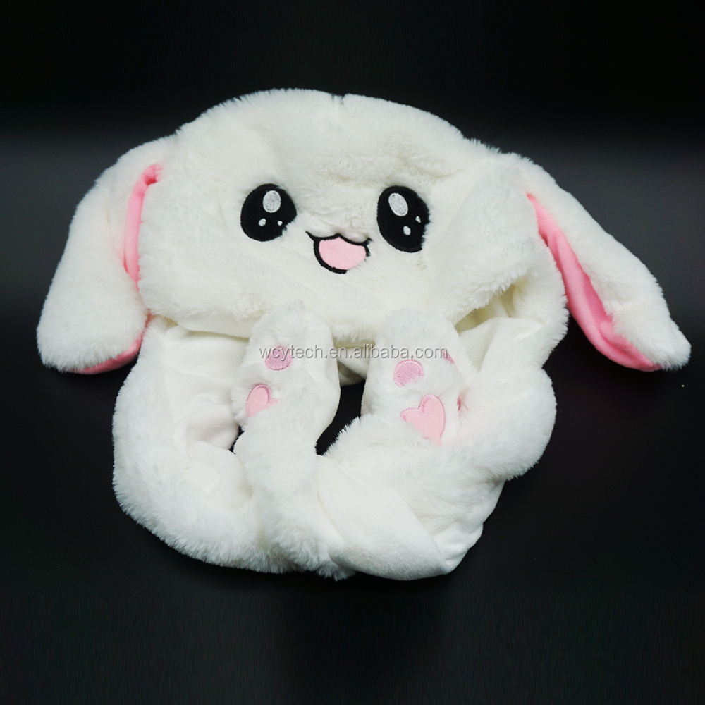 New arrival lovely cute rabbit ears moving Super soft plush long ears moved bunny hats