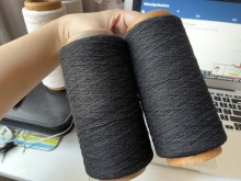 ne6s black 65/35 poly & cotton blended glove yarn