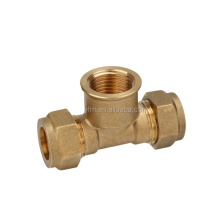 Taizhou Factory Brass Compression Female Tee Pipe Fitting