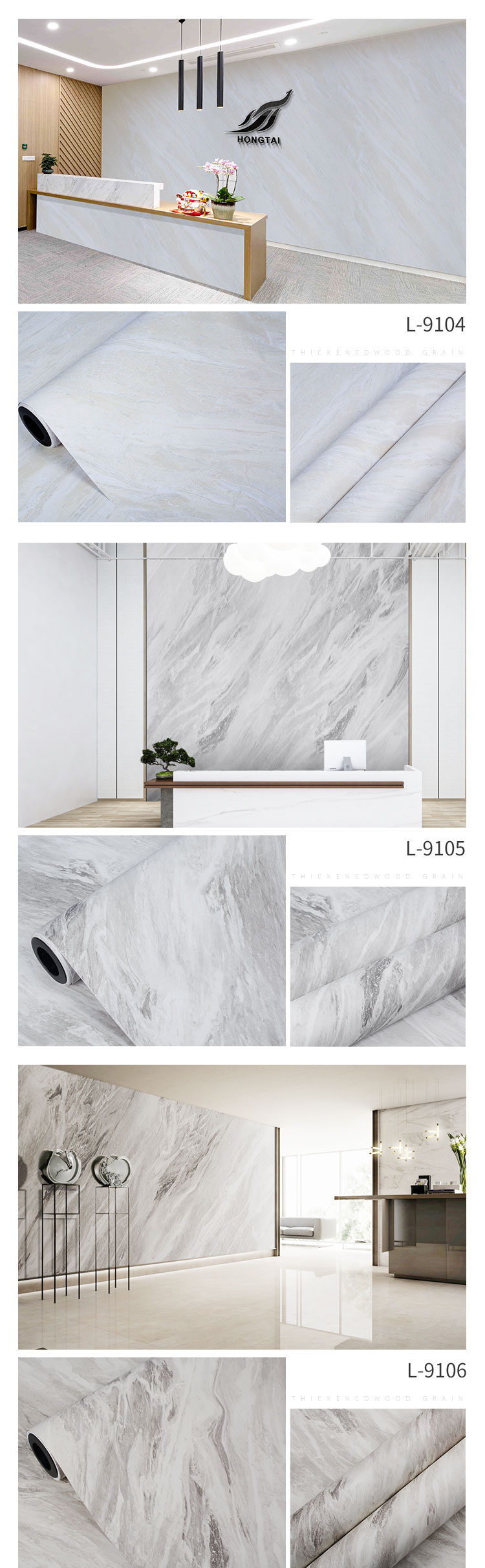 Decoration For Home Removable Self Adhesive Marble Film Interior Decoration Wall Paneling