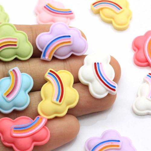 Gros nuage coloré dos plat résine cabochon mignon pour artisanat fait à la main décor perles slime téléphone coquille ornements